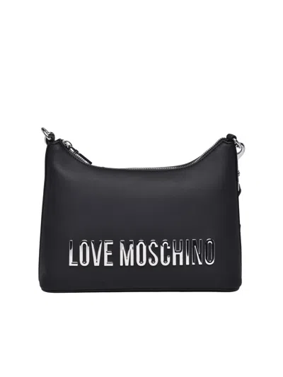 Love Moschino Black Polyurethane Zip Shoulder Bag