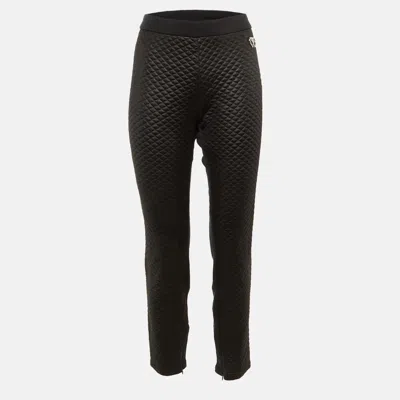 Love Moschino Black Quilted Crepe Trousers