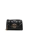 Love Moschino Black Quilted Embossed Shoulder Bag In Black