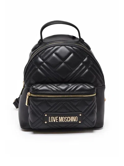 Love Moschino Black Quilted Polyurethane Backpack