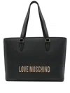 Love Moschino Black Tote Bag With Zip Closure