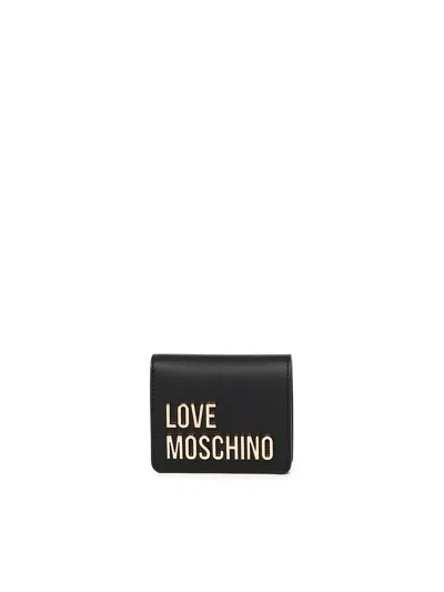 Love Moschino Black Wallet With Logo Detail