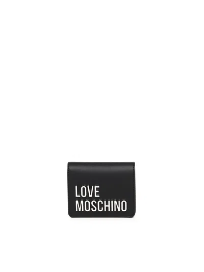 Love Moschino Black Wallet With Logo Detail