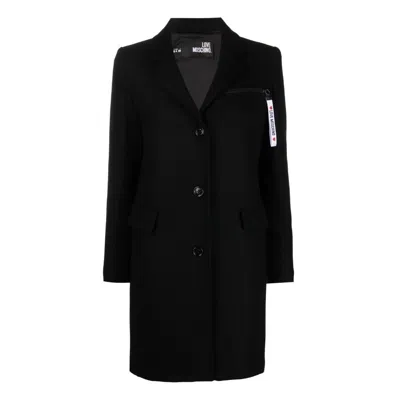 Love Moschino Wool Jackets & Women's Coat In Black