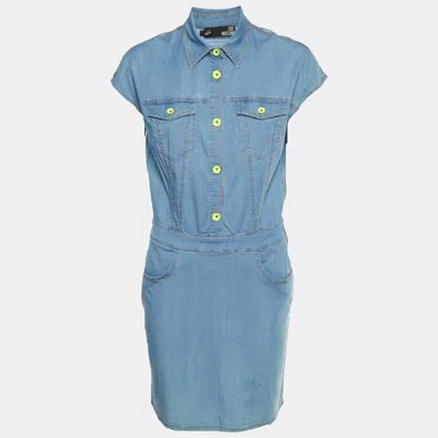 Love Moschino Blue Denim Knee Length Shirt Dress