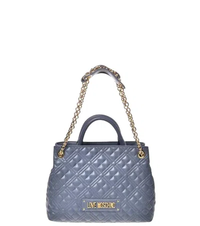 Love Moschino Blue Logo Medium Satchel