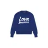 Love Moschino Blue Wool Sweatshirt In Blue