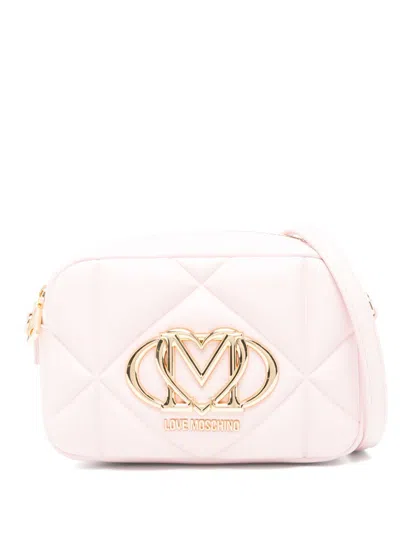 Love Moschino Logo-plaque Cross Body Bag In Neutrals