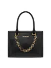 Love Moschino Structured Black Handbag With Distinctive Gold-tone Chain In Black