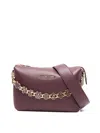 Love Moschino Structured Shoulder Bag With Playful Gold-tone Chain In Red