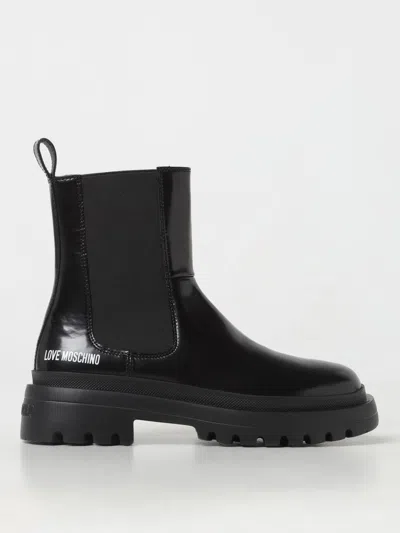 Love Moschino Logo-print Boots In Black