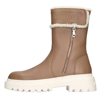 Love Moschino Boots In Neutral