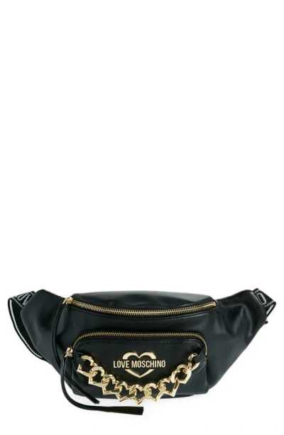 Love Moschino Borsa Faux Leather Belt Bag In Black