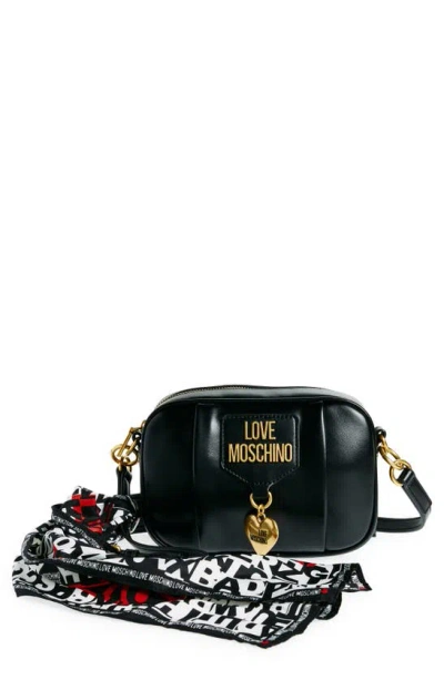 Love Moschino Borsa Nero Faux Leather Camera Bag In Neutral