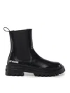 Love Moschino Calf And Lycra Ankle Boots In Black