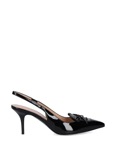 Love Moschino Bow-detail Slingback Heeled Pumps In Black