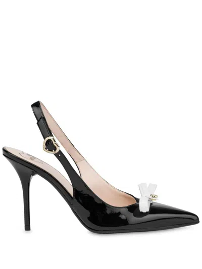 LOVE MOSCHINO BOW-DETAILING PATENT-LEATHER PUMPS
