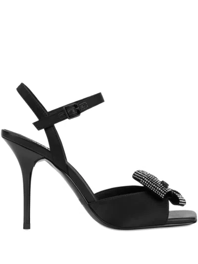 Love Moschino Bow Stiletto Sandals In Black