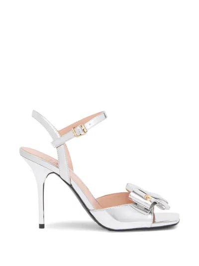 Love Moschino Bow Strap Sandals In Gray