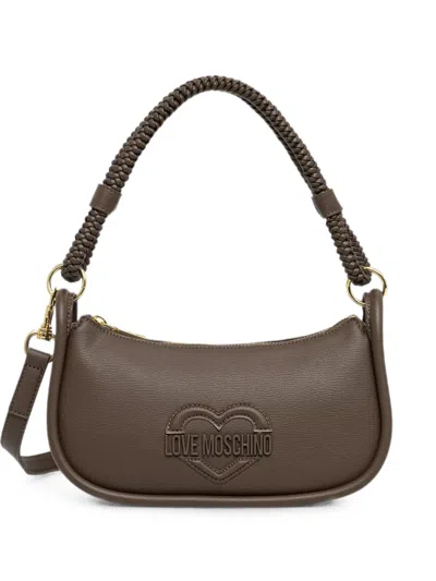 Love Moschino Braided Handle Satchel In Brown