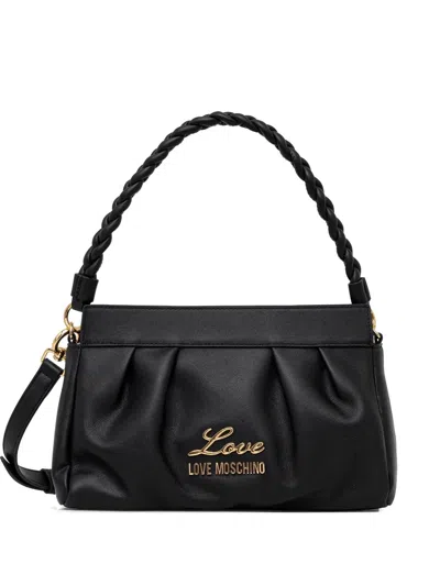 Love Moschino Braided-handle Tote Bag In Black