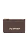 Love Moschino Braune Geldbörse Mit Goldenem Logo  In Gray