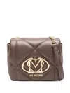 Love Moschino Braune Gesteppte Umhängetasche  In Brown