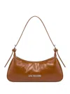 Love Moschino Brown Polyurethane Shoulder Bag With Adjustable Straps In Neutral
