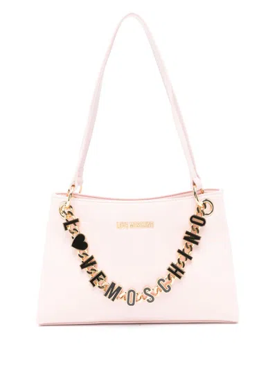Love Moschino Bubblegum Pink Chain Link Bag In Cipria+cipria