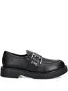Love Moschino Buckle Loafers In Black