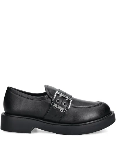 Love Moschino Buckle Loafers In Black
