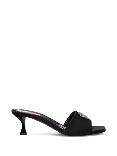 Love Moschino Buckle Mules In Black