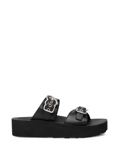 Love Moschino Buckle Strap Sandals In Black