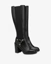 Love Moschino Heart-buckle Leather Boots In Black