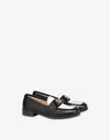 Love Moschino Calfskin Bicolor Loafers Lovely College In Black