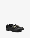 Love Moschino Calfskin College Loafers In Black