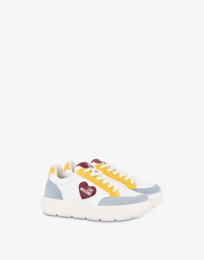 Love Moschino Calfskin Sneakers Bold Love In White