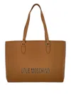 Love Moschino Camel Brown Top Zip Shopper