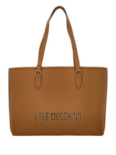 Love Moschino Camel Brown Top Zip Shopper