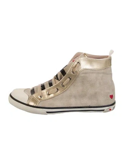 Pre-owned Love Moschino Canvas Sneakers In Multi