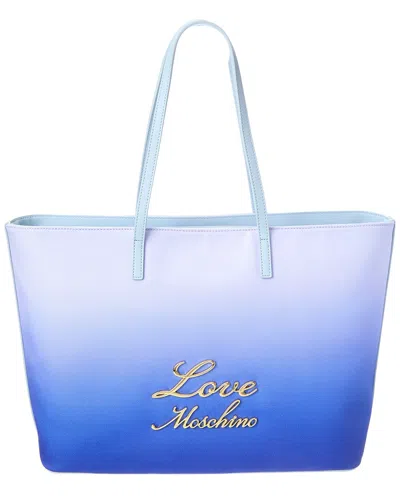 Love Moschino Canvas Tote In Blue