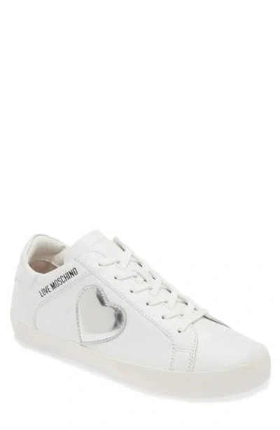 Love Moschino Casse Sneaker In White/silver