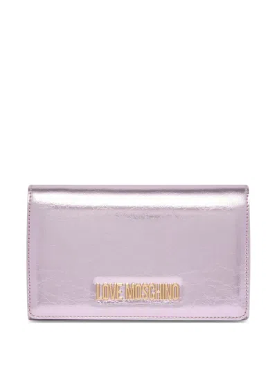 Love Moschino Chain Clutch Bag In Purple