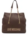 Love Moschino Chain-detail Logo Tote Bag In Brown