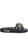 Love Moschino Chain-detail Slides In Black