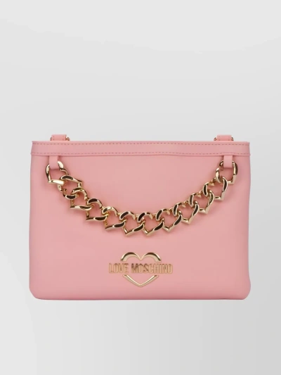 Love Moschino Chain Detail Structured Cross-body Bag In Pink