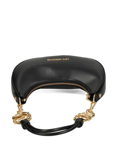 Love Moschino Chain-embellished Crescent Shoulder Bag In Black