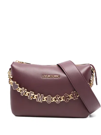 Love Moschino Chain-embellished Cross Body Bag In Purple