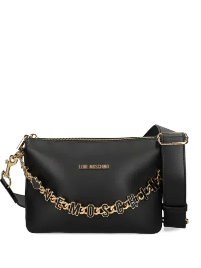 Love Moschino Chain-embellished Cross Body Bag In Black