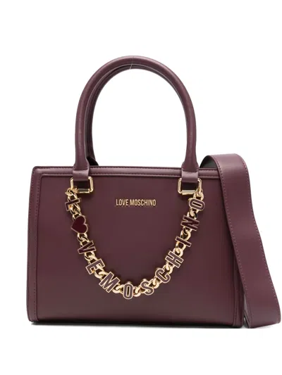 Love Moschino Chain-embellished Tote Bag In Purple